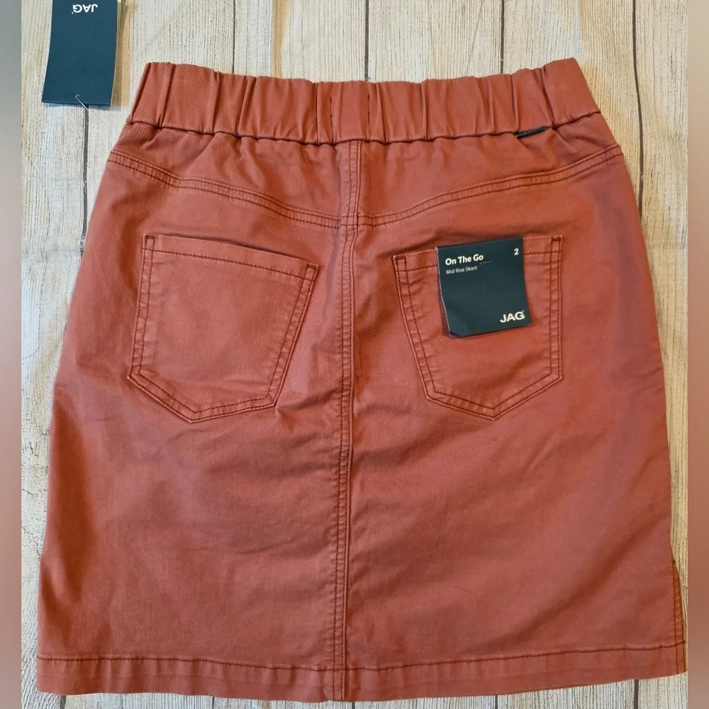 Jag Women's Size 2 On The Go Mid Rise Super Stretch Twill Skort Chutney New Tags - Picture 7 of 11